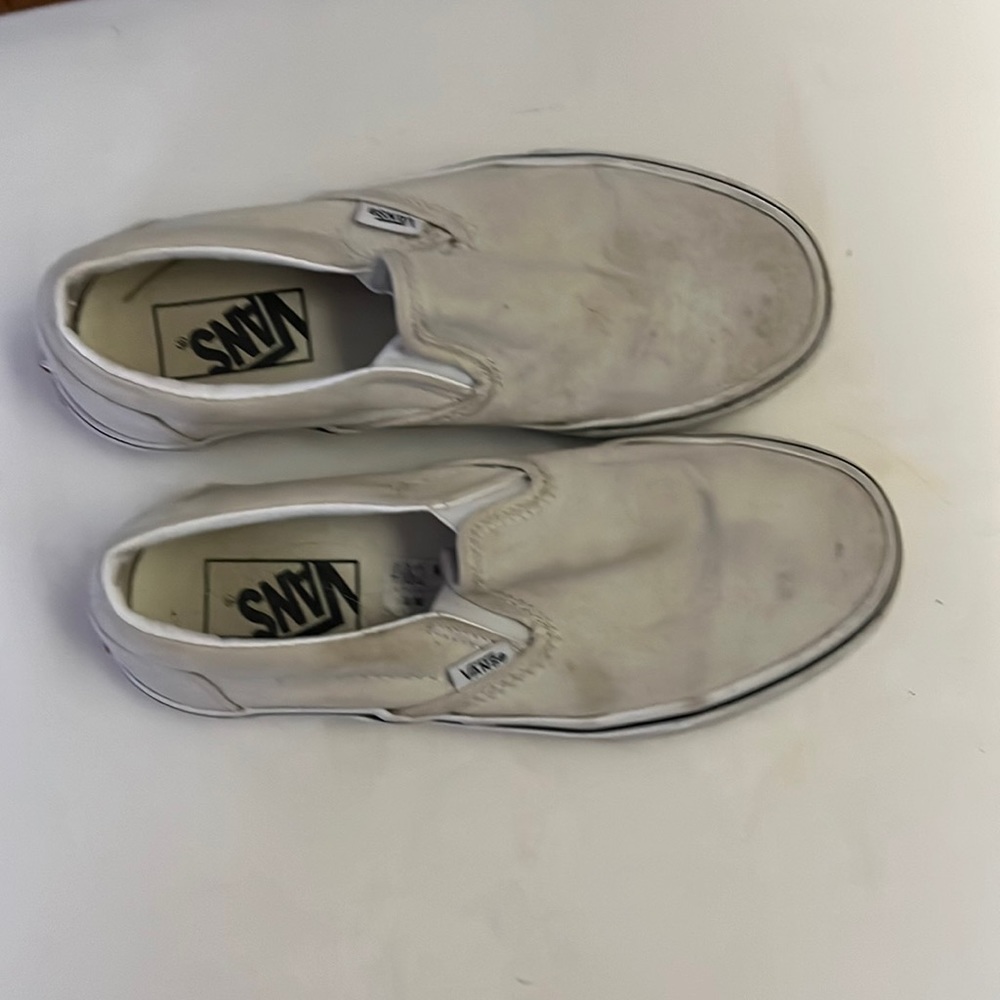 Tan slip on vans